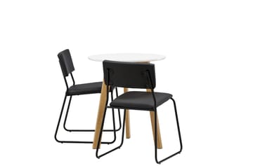 Leonora Matgrupp 65 cm Rund med 2 Kenth Stolar - Svart - Products - Möbler - Bord & matgrupp - Matgrupp