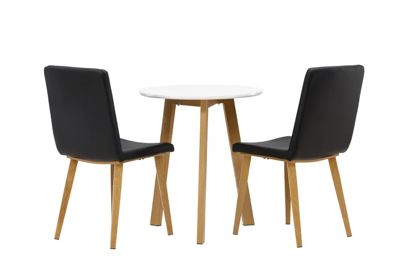 Leonora Matgrupp 65 cm Rund med 2 Today stolar - Svart - Products - Möbler - Bord & matgrupp - Matgrupp