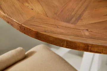 Lyon Matgrupp Rund med 4 st Viktoria Fåtölj - Trä/Vit/Beige - Products - Möbler - Bord & matgrupp - Matgrupp