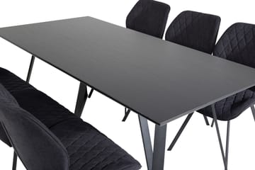 Marina Matgrupp 180 cm Rektangulär med 6 Gemma stolar - Svart - Products - Möbler - Bord & matgrupp - Matgrupp