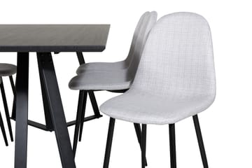 Marina Matgrupp 180 cm Rektangulär med 6 Polar stolar - Svart - Products - Möbler - Bord & matgrupp - Matgrupp