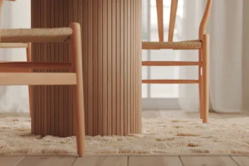 Kopparbo Ljust Runt Matbord 106 cm Förlängningsbart med illäggsskiva - Vitlaserat Ek / Trä - Products - Möbler - Bord & matgrupp - Matbord & köksbord