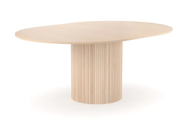 Kopparbo Runt Matbord 130 cm Förlängningsbart med illäggsskiva - Vitlaserat Ek / Ljusbeige - Products - Möbler - Bord & matgrupp - Matbord & köksbord