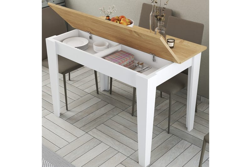 Levents Matbord 110x72 cm Vit/Brun - Hanah Home - Products - Möbler - Bord & matgrupp - Matbord & köksbord