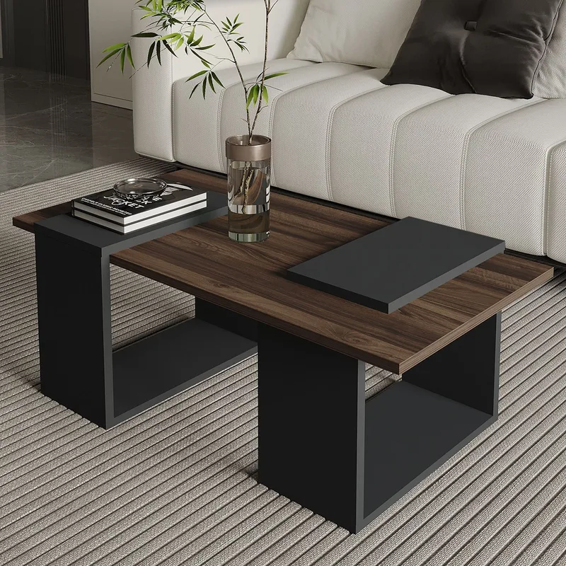 Matris Soffbord 90x37x46,6 cm - Valnöt och antracit - Products - Möbler - Bord & matgrupp - Soffbord