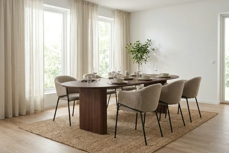Noira Förlängningsbart Matbord 220/320x100 cm Fanér - Valnöt - Products - Möbler - Bord & matgrupp - Matbord & köksbord