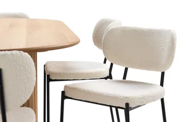 Noira Matbord 220 cm Massiv Ek med 6st Gemmiano Matstol - Natur - Products - Möbler - Bord & matgrupp - Matgrupp