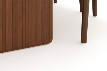 Noira Matgrupp 220 cm Massiv Valnöt med 6 Dastoori Matstol - 2220070-6,2098431-1 - Ribbad / Natur / Mörkbrun / Brunt Trä - Products - Möbler - Bord & matgrupp - Matgrupp