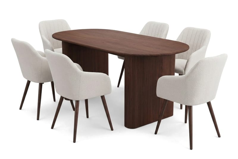 Noira Matgrupp rektangulärt 180 cm Valnöt med 6 Filippa Matstolar - Valnöt - Products - Möbler - Bord & matgrupp - Matgrupp