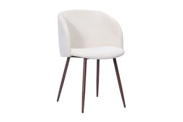 Noira Ovalt Matbord 220 cm med 6 Greya Matstolar med armstöd - Svart / Vit Bouclé / Metallben Valnöt - Products - Möbler - Bord & matgrupp - Matgrupp