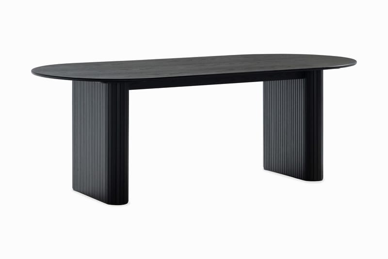 Noira Ovalt Matbord 220 cm Svart +  6 st Nibe stol svart med svarta ben - Svart - Products - Möbler - Bord & matgrupp - Matgrupp