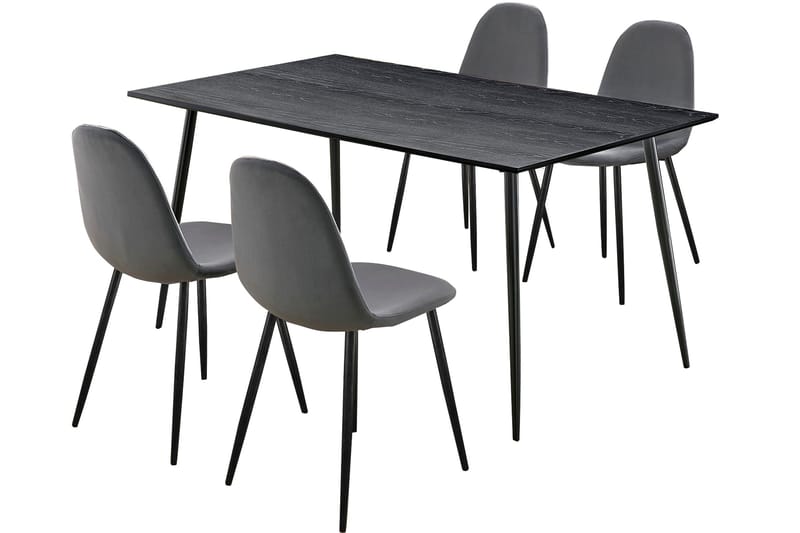 Oktoos Matgrupp 160 cm - Antracit/Svart - Products - Möbler - Bord & matgrupp - Matgrupp