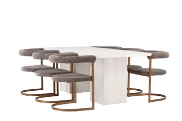 Olga Matgrupp 200 cm Rektangulär med 6 Morning Stolar - Brun - Products - Möbler - Bord & matgrupp - Matgrupp