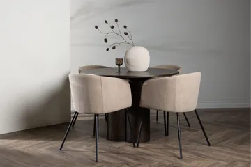 Olivia Matgrupp 110 cm Rund med 4 Berit stolar - Beige - Products - Möbler - Bord & matgrupp - Matgrupp