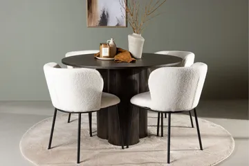 Olivia Matgrupp 110 cm Rund med 4 Edina Stolar - Mocca - Products - Möbler - Bord & matgrupp - Matgrupp