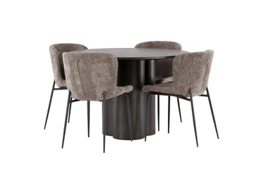 Olivia Matgrupp 110 cm Rund med 4 Modesto stolar - Beige - Products - Möbler - Bord & matgrupp - Matgrupp