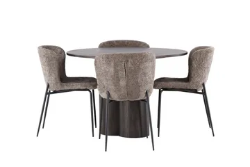 Olivia Matgrupp 110 cm Rund med 4 Modesto stolar - Beige - Products - Möbler - Bord & matgrupp - Matgrupp