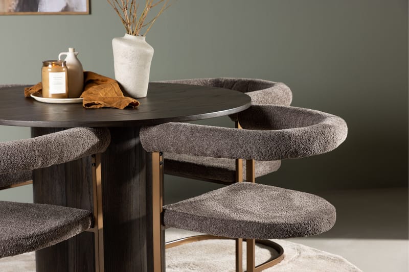 Olivia Matgrupp 110 cm Rund med 4 Morning stolar - Brun - Products - Möbler - Bord & matgrupp - Matgrupp