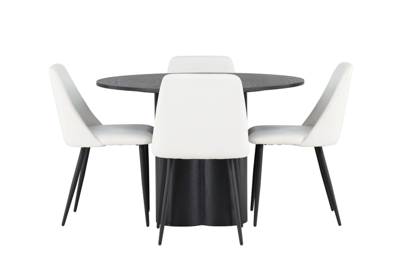 Olivia Matgrupp 110 cm Rund med 4 Night Stolar - Svart - Products - Möbler - Bord & matgrupp - Matgrupp