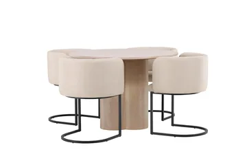 Olivia Matgrupp 110 cm Rund med 4 Simrishamn stolar - Whitewash - Products - Möbler - Bord & matgrupp - Matgrupp