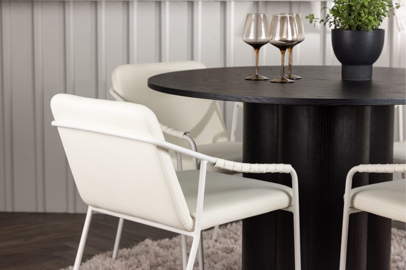 Olivia Matgrupp 110 cm Rund med 4 Tvist Stolar - Beige - Products - Möbler - Bord & matgrupp - Matgrupp