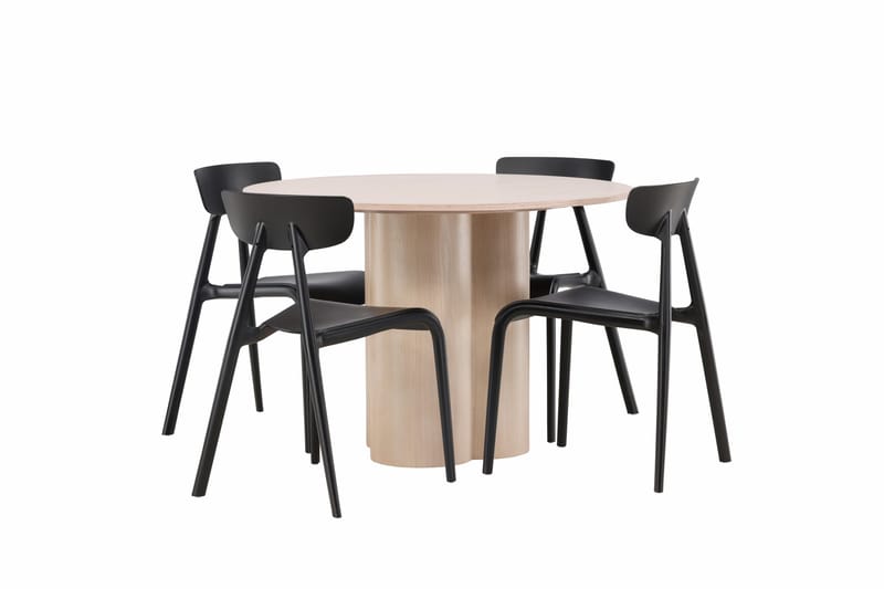 Olivia Matgrupp 110 cm Rund med 4 Ursholmen stolar - Whitewash - Products - Möbler - Bord & matgrupp - Matgrupp