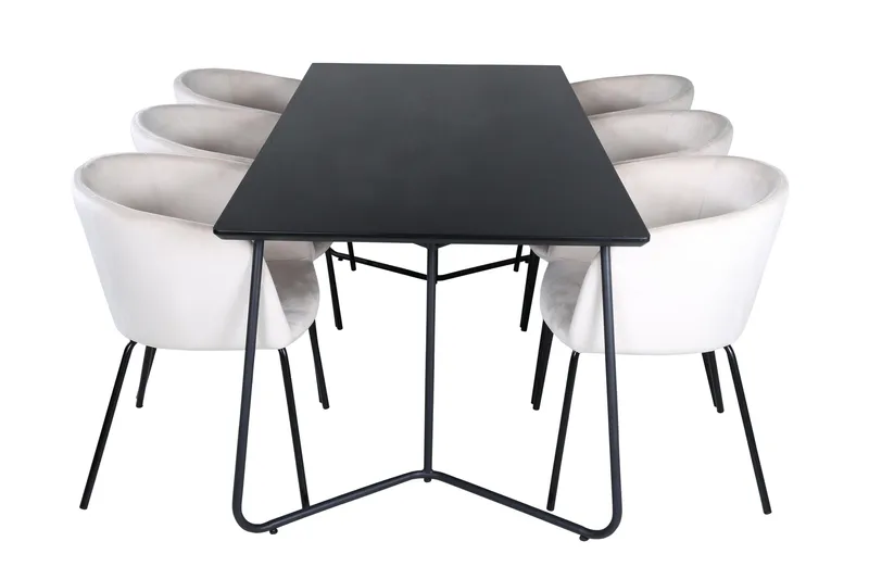 Petra Matgrupp 190 cm Rektangulär med 6 Berit stolar - Beige - Products - Möbler - Bord & matgrupp - Matgrupp