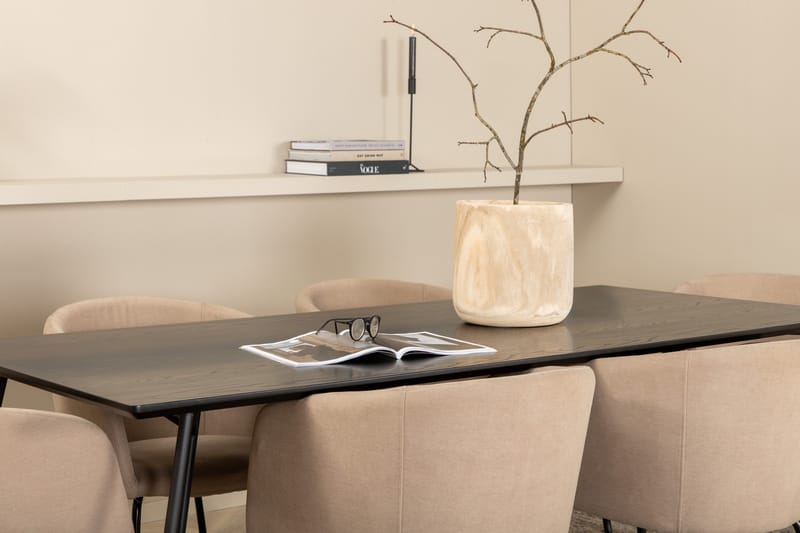 Petra Matgrupp 190 cm Rektangulär med 6 Berit stolar - Beige - Products - Möbler - Bord & matgrupp - Matgrupp