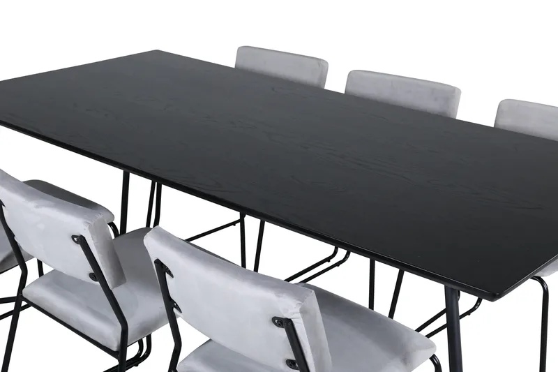 Petra Matgrupp 190 cm Rektangulär med 6 Kenth stolar - Svart - Products - Möbler - Bord & matgrupp - Matgrupp