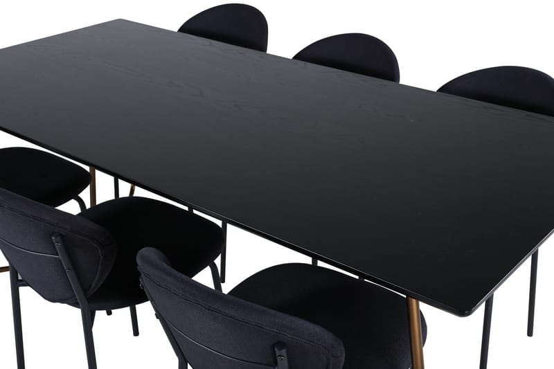 Petra Matgrupp 190 cm Rektangulär med 6 Vault stolar - Svart - Products - Möbler - Bord & matgrupp - Matgrupp