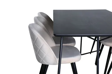 Petra Matgrupp 190 cm Rektangulär med 6 Velvet stolar - Svart - Products - Möbler - Bord & matgrupp - Matgrupp