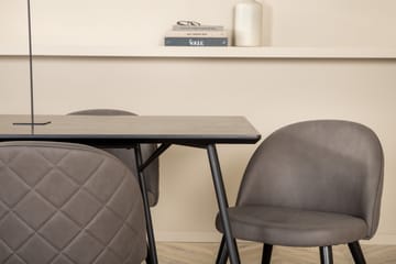 Petra Matgrupp 190 cm Rektangulär med 6 Velvet stolar - Svart - Products - Möbler - Bord & matgrupp - Matgrupp