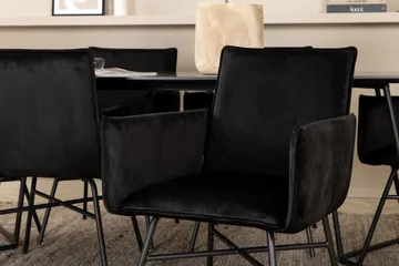 Petra Matgrupp 190 cm Rektangulär med 6 Petra stolar - Svart - Products - Möbler - Bord & matgrupp - Matgrupp