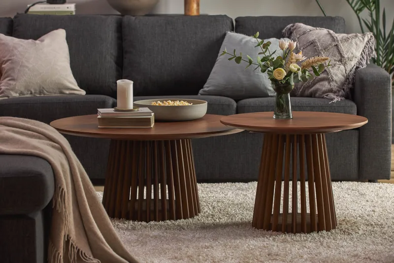 Peyra Runt Soffbord 86 cm - Valnöt - Products - Möbler - Bord & matgrupp - Soffbord