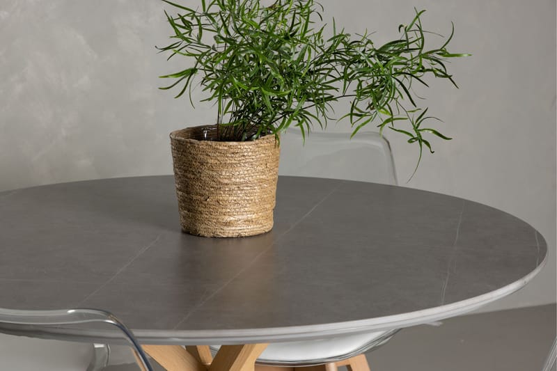 Piazza Matgrupp 120 cm Rund med 4 Edvin stolar - Grå - Products - Möbler - Bord & matgrupp - Matgrupp