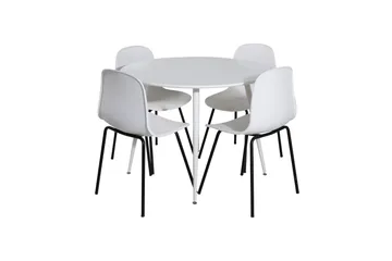 Plaza Matgrupp 100 cm Rund med 4 Arctic stolar - Svart - Products - Möbler - Bord & matgrupp - Matgrupp