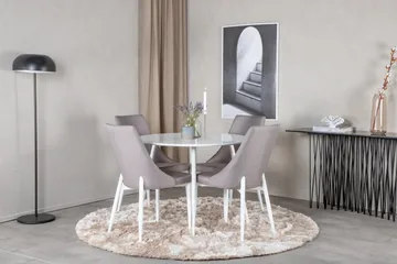Plaza Matgrupp 100 cm Rund med 4 Leone stolar - Grå - Products - Möbler - Bord & matgrupp - Matgrupp