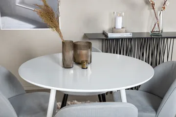 Plaza Matgrupp 100 cm Rund med 4 Velvet stolar - Svart - Products - Möbler - Bord & matgrupp - Matgrupp