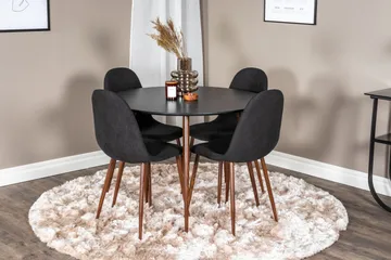 Plaza Matgrupp 100 cm Rund med 4 Polar stolar - Svart - Products - Möbler - Bord & matgrupp - Matgrupp