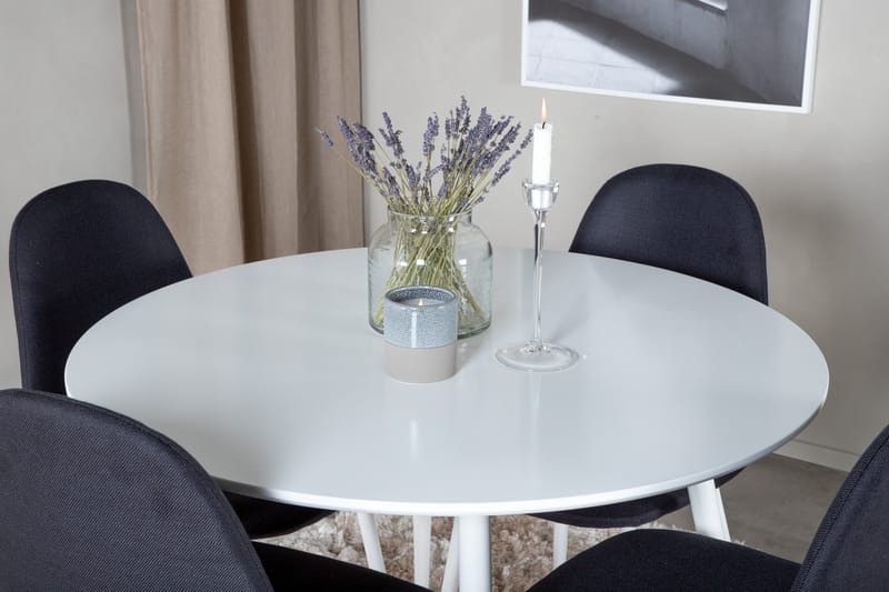 Plaza Matgrupp 100 cm Rund med 4 Polar stolar - Svart - Products - Möbler - Bord & matgrupp - Matgrupp