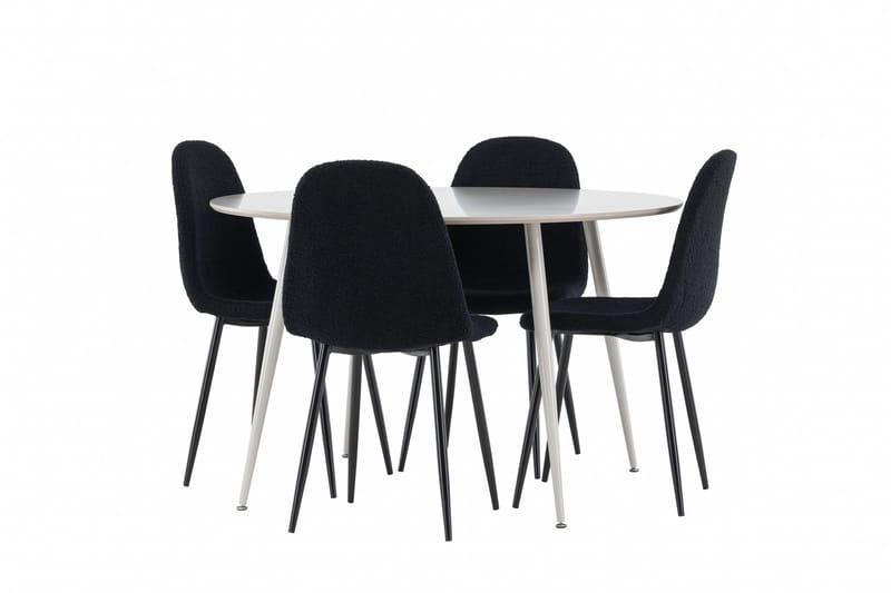 Plaza Matgrupp 120 cm Rund med 4 Polar stolar - Beige/Svart - Products - Möbler - Bord & matgrupp - Matgrupp