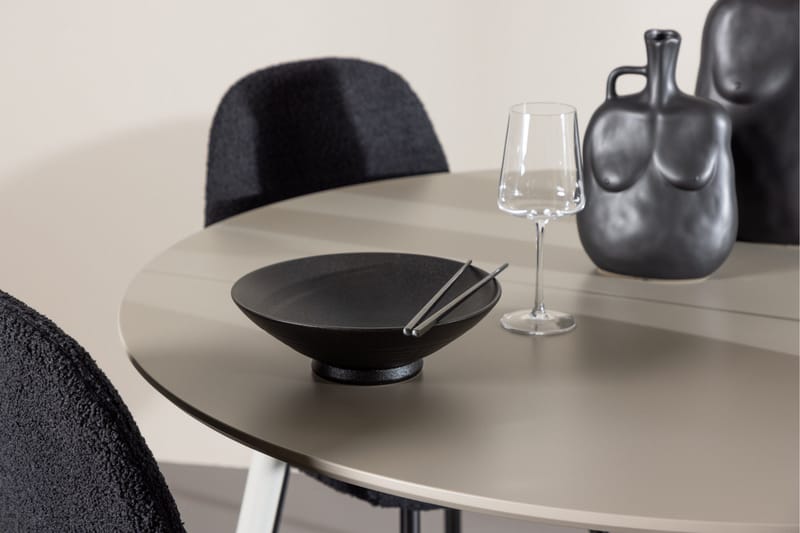 Plaza Matgrupp 120 cm Rund med 4 Polar stolar - Beige/Svart - Products - Möbler - Bord & matgrupp - Matgrupp