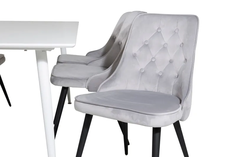 Polar Matgrupp 180 cm Rektangulär med 6 Velvet Deluxe stolar - Svart - Products - Möbler - Bord & matgrupp - Matgrupp