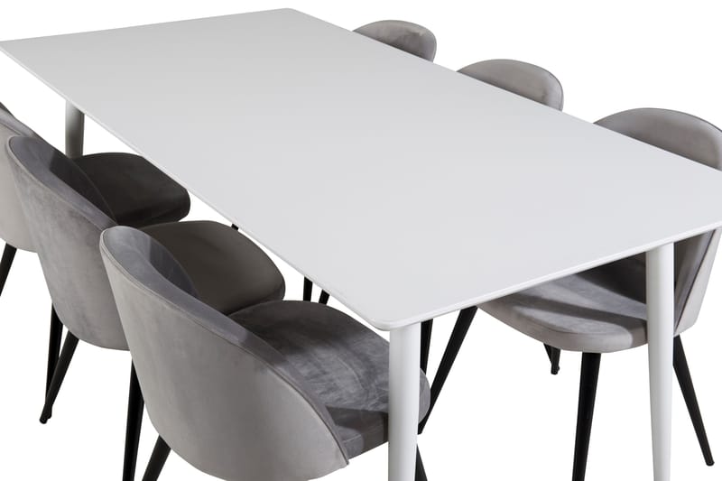 Polar Matgrupp 180 cm Rektangulär med 6 Velvet stolar - Svart - Products - Möbler - Bord & matgrupp - Matgrupp