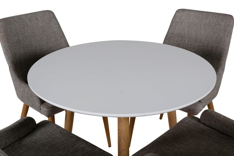 Polar Matgrupp 90 cm Rund med 4 Plaza stolar - Grå - Products - Möbler - Bord & matgrupp - Matgrupp