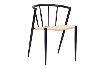 Richeto Matbord 210 cm med 6 Winston Matstolar - Rökt ek / Beige / Metallben Svart - Products - Möbler - Bord & matgrupp - Matgrupp