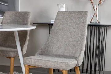 Ridones Matgrupp 100 cm Rund inkl 4 Ludvig Stolar - Vit/Ljusgrå/Ek - Products - Möbler - Bord & matgrupp - Matgrupp