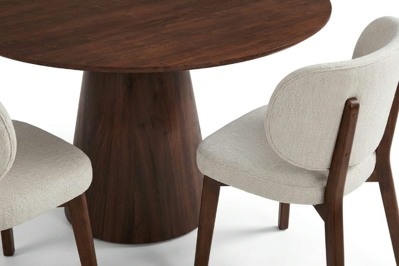 Siena Matgrupp 110 cm runt i Valnöt med 4 Eira Matstolar - Valnöt - Products - Möbler - Bord & matgrupp - Matgrupp