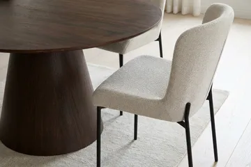 Siena Matgrupp runt 130 cm Rökt Ek med 6 Elsie Matstolar - Rökt ek/Vit - Products - Möbler - Bord & matgrupp - Matgrupp