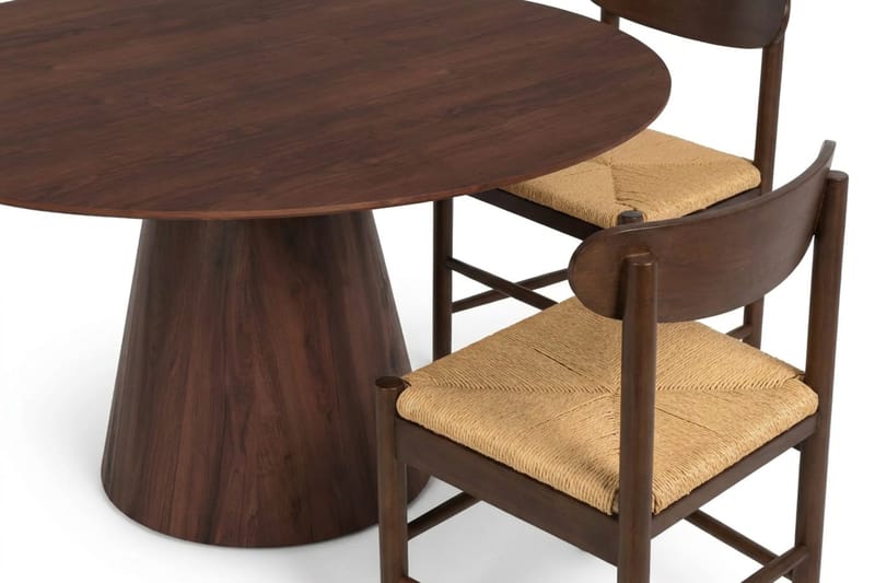 Siena Matgrupp runt 150 cm Valnöt med 6 Malte Matstolar - Valnöt - Products - Möbler - Bord & matgrupp - Matgrupp